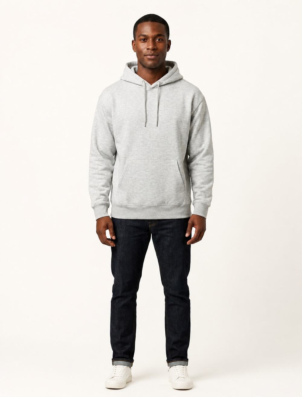 Royal Avalon Apparel Fleece Hoodie Mens Medium Heather White Cotton Blend New